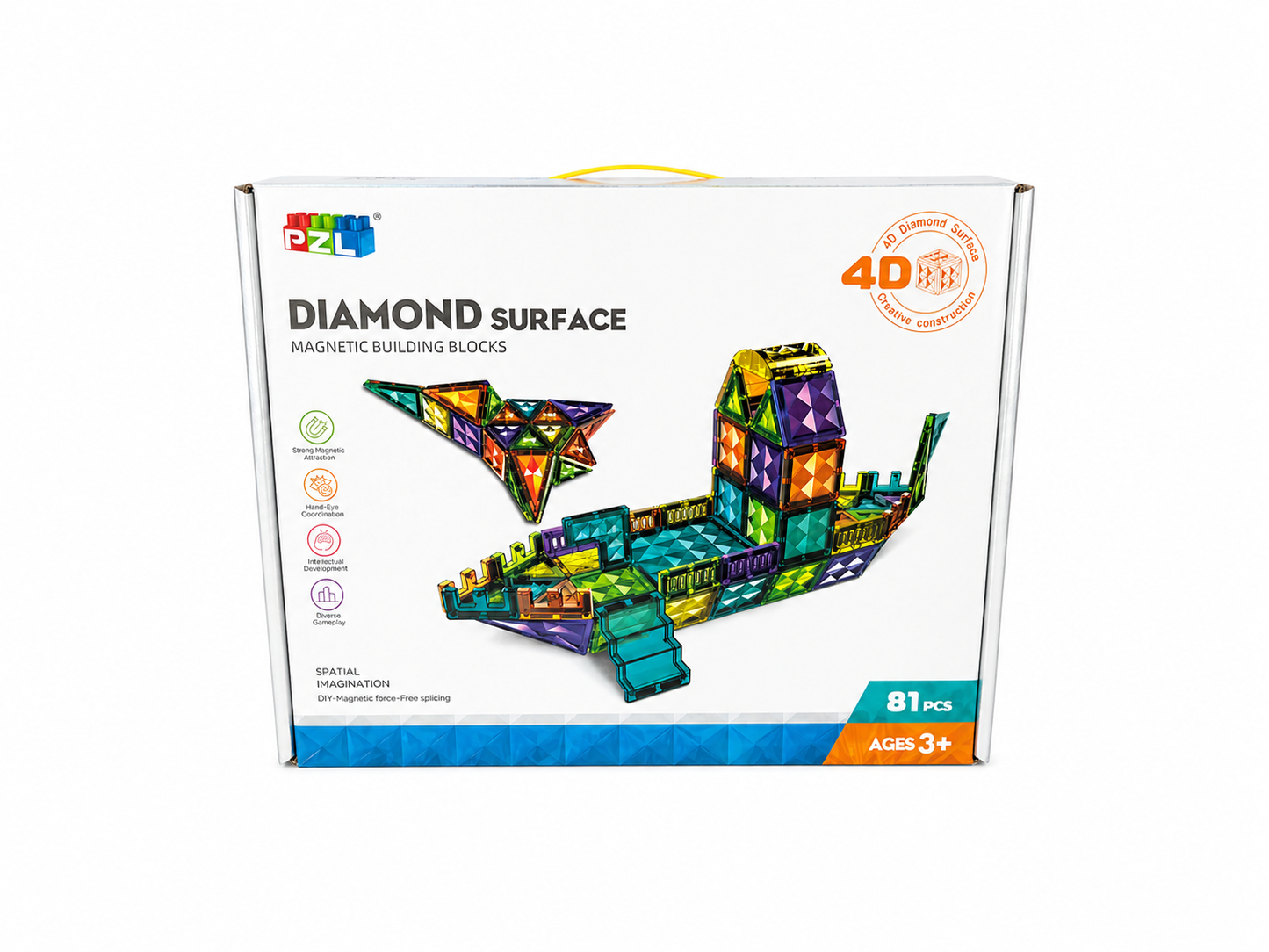 Diamond Surface Magnetic Building Blocks 81-pieces