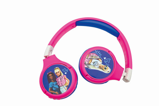 Lexibook Barbie 2 in 1 Bluetooth and Wired Comfort Foldable Headphone