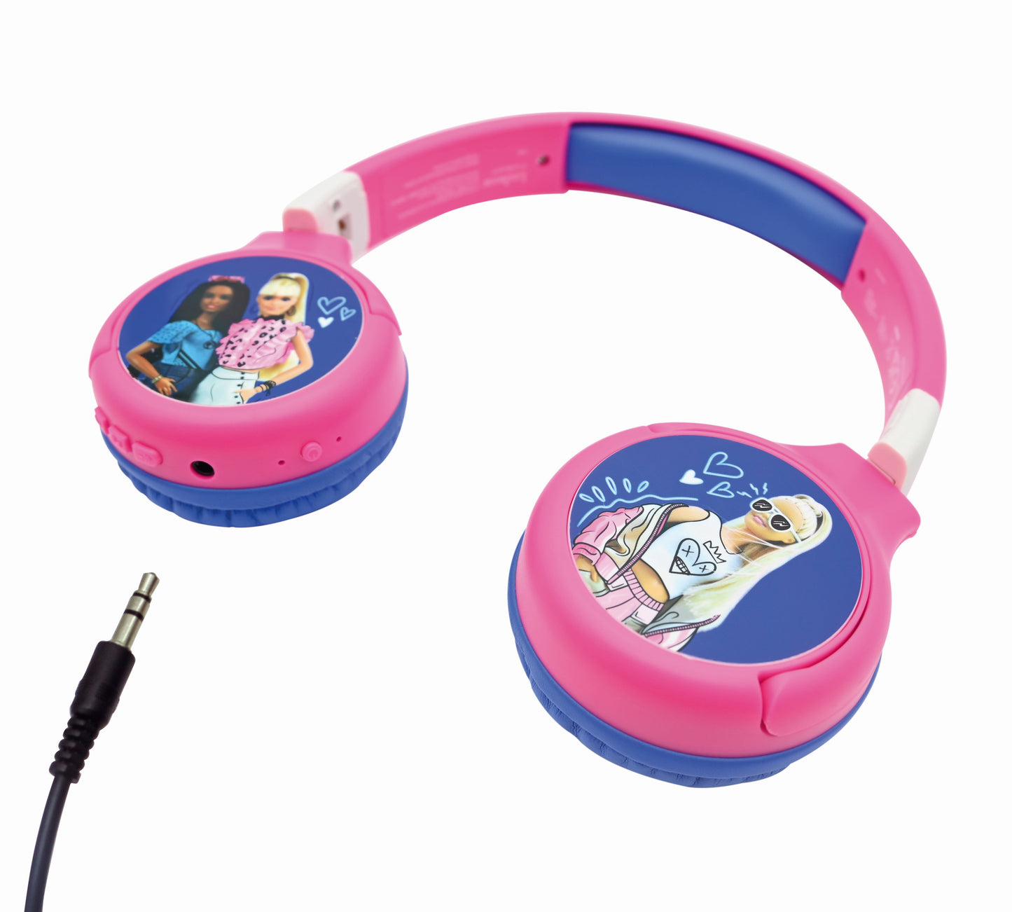 Lexibook Barbie 2 in 1 Bluetooth and Wired Comfort Foldable Headphone