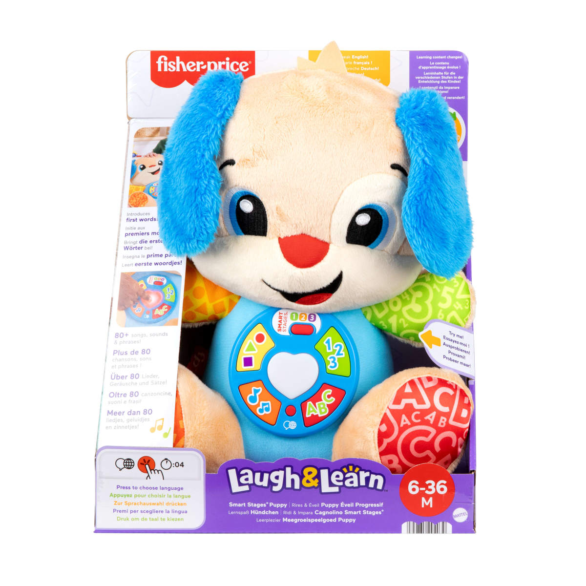 Fisher-Price Baby Learning Toy Laugh & Learn Smart Stages Puppy Musical Plush