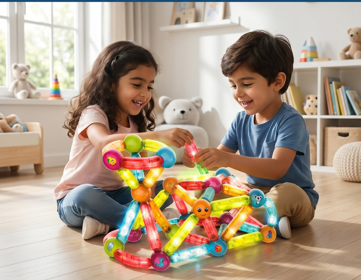 Light Magnetic Stick Blocks 76 pieces
